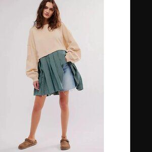 Free People Women Eleanor Oversized Striped Sweatshirt Size M NWOT